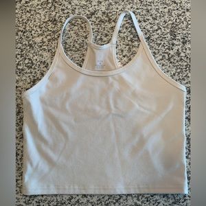 FLEO Switch Up Cropped Tank - Ribbed - Ivory/Tan - Medium